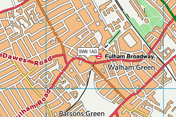 SW6 1AG map - OS VectorMap District (Ordnance Survey) SW6 1AG map - OS VectorMap District (Ordnance Survey)