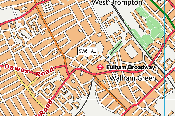 SW6 1AL map - OS VectorMap District (Ordnance Survey) SW6 1AL map - OS VectorMap District (Ordnance Survey)