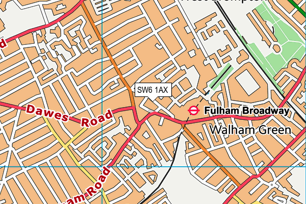 SW6 1AX map - OS VectorMap District (Ordnance Survey)