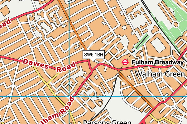 SW6 1BH map - OS VectorMap District (Ordnance Survey)