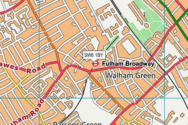 SW6 1BY map - OS VectorMap District (Ordnance Survey) SW6 1BY map - OS VectorMap District (Ordnance Survey)