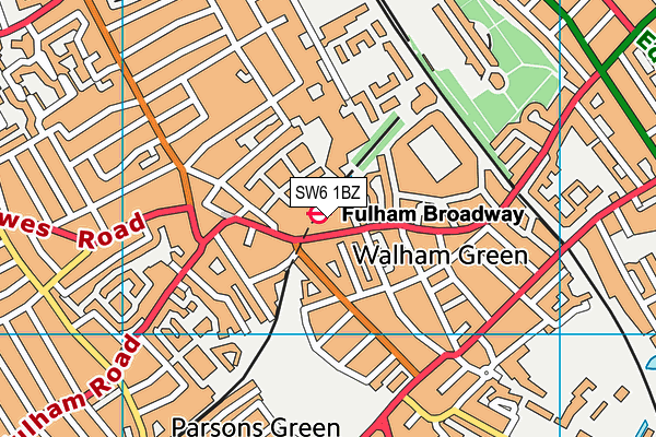 SW6 1BZ map - OS VectorMap District (Ordnance Survey) SW6 1BZ map - OS VectorMap District (Ordnance Survey)
