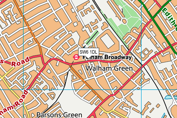SW6 1DL map - OS VectorMap District (Ordnance Survey) SW6 1DL map - OS VectorMap District (Ordnance Survey)