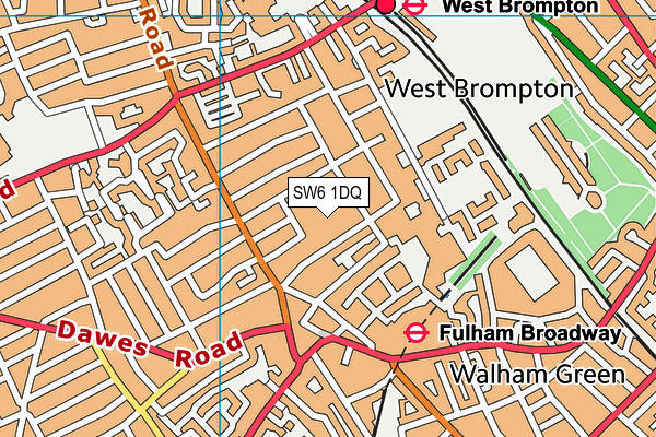 SW6 1DQ map - OS VectorMap District (Ordnance Survey) SW6 1DQ map - OS VectorMap District (Ordnance Survey)