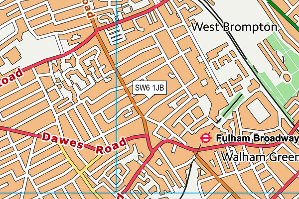 SW6 1JB map - OS VectorMap District (Ordnance Survey)