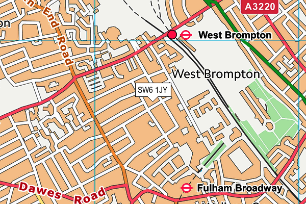 SW6 1JY map - OS VectorMap District (Ordnance Survey) SW6 1JY map - OS VectorMap District (Ordnance Survey)