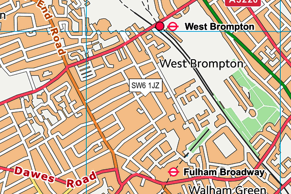 SW6 1JZ map - OS VectorMap District (Ordnance Survey) SW6 1JZ map - OS VectorMap District (Ordnance Survey)