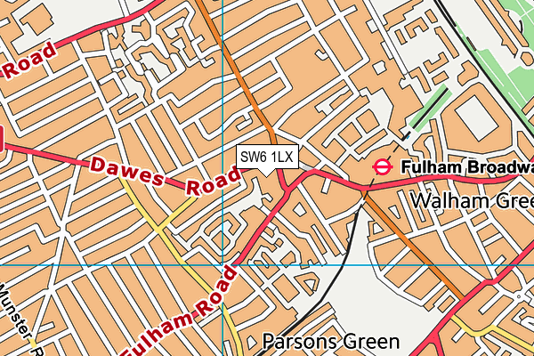 SW6 1LX map - OS VectorMap District (Ordnance Survey) SW6 1LX map - OS VectorMap District (Ordnance Survey)