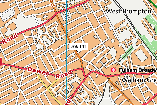 SW6 1NY map - OS VectorMap District (Ordnance Survey) SW6 1NY map - OS VectorMap District (Ordnance Survey)