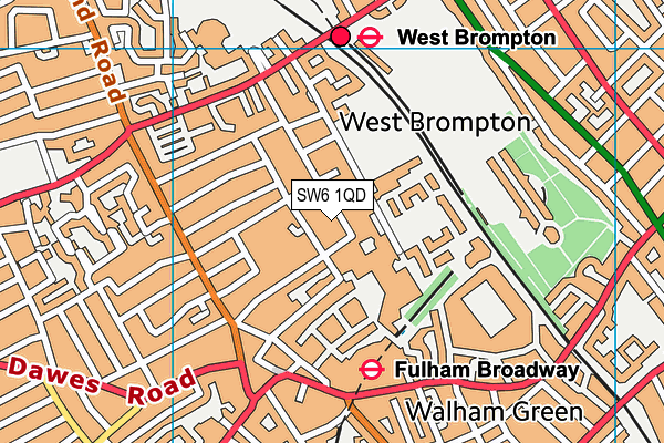 SW6 1QD map - OS VectorMap District (Ordnance Survey) SW6 1QD map - OS VectorMap District (Ordnance Survey)