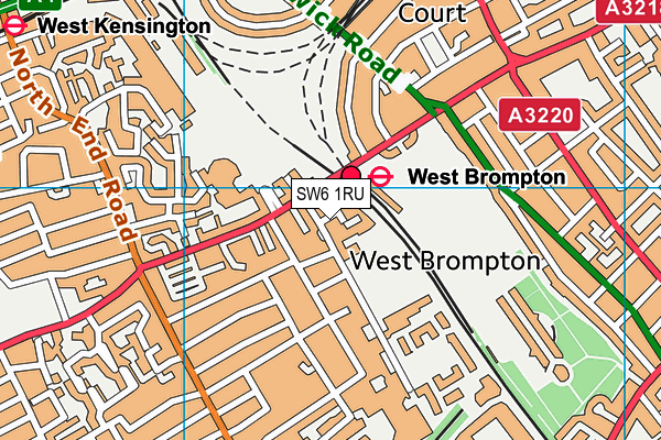 SW6 1RU map - OS VectorMap District (Ordnance Survey) SW6 1RU map - OS VectorMap District (Ordnance Survey)