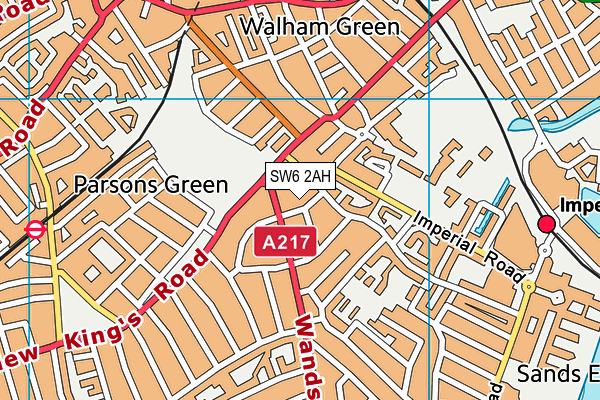 SW6 2AH map - OS VectorMap District (Ordnance Survey) SW6 2AH map - OS VectorMap District (Ordnance Survey)