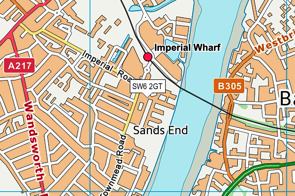 SW6 2GT map - OS VectorMap District (Ordnance Survey) SW6 2GT map - OS VectorMap District (Ordnance Survey)