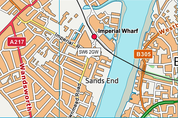 SW6 2GW map - OS VectorMap District (Ordnance Survey) SW6 2GW map - OS VectorMap District (Ordnance Survey)