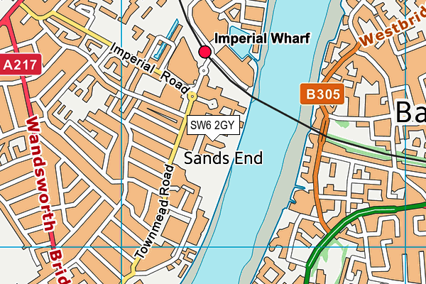 SW6 2GY map - OS VectorMap District (Ordnance Survey) SW6 2GY map - OS VectorMap District (Ordnance Survey)