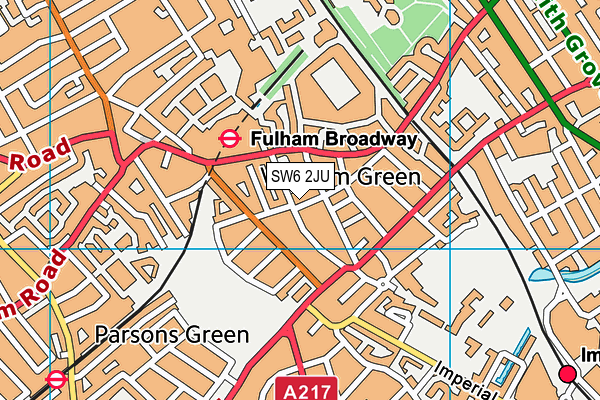 SW6 2JU map - OS VectorMap District (Ordnance Survey)