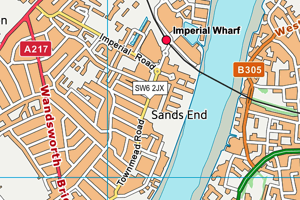 SW6 2JX map - OS VectorMap District (Ordnance Survey) SW6 2JX map - OS VectorMap District (Ordnance Survey)