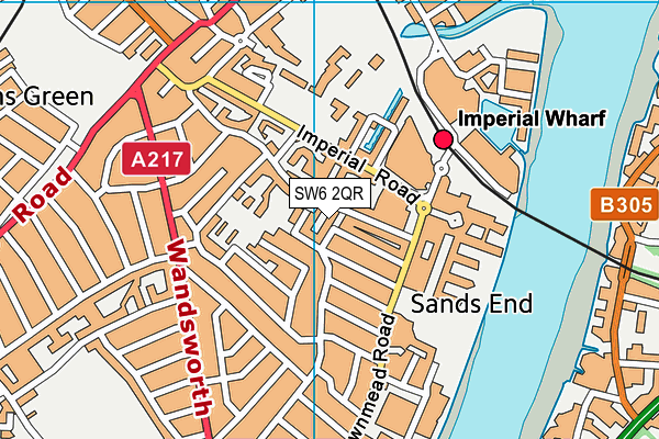 SW6 2QR map - OS VectorMap District (Ordnance Survey) SW6 2QR map - OS VectorMap District (Ordnance Survey)