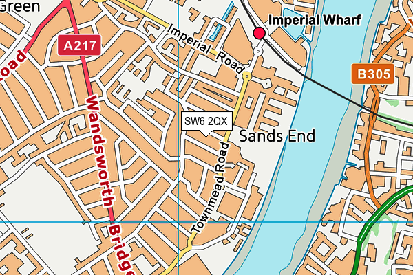 SW6 2QX map - OS VectorMap District (Ordnance Survey) SW6 2QX map - OS VectorMap District (Ordnance Survey)