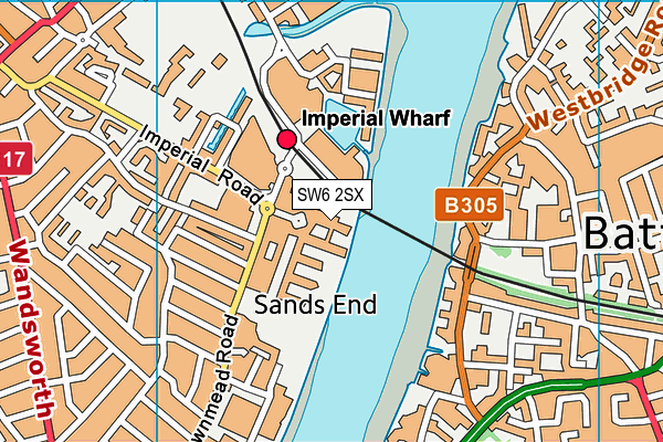 SW6 2SX map - OS VectorMap District (Ordnance Survey) SW6 2SX map - OS VectorMap District (Ordnance Survey)
