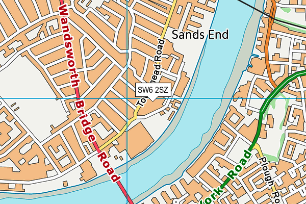 SW6 2SZ map - OS VectorMap District (Ordnance Survey)