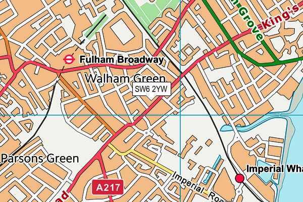 SW6 2YW map - OS VectorMap District (Ordnance Survey) SW6 2YW map - OS VectorMap District (Ordnance Survey)