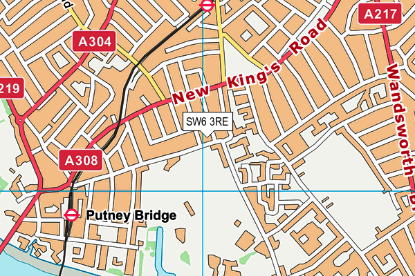 SW6 3RE map - OS VectorMap District (Ordnance Survey)