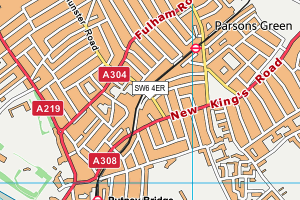 SW6 4ER map - OS VectorMap District (Ordnance Survey) SW6 4ER map - OS VectorMap District (Ordnance Survey)