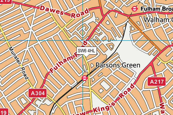 SW6 4HL map - OS VectorMap District (Ordnance Survey)