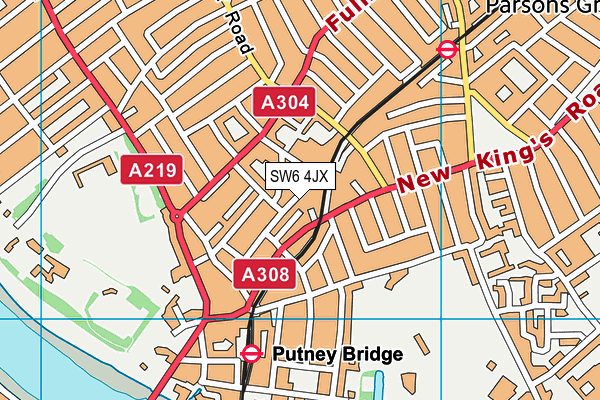 SW6 4JX map - OS VectorMap District (Ordnance Survey) SW6 4JX map - OS VectorMap District (Ordnance Survey)