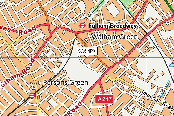 SW6 4PX map - OS VectorMap District (Ordnance Survey)