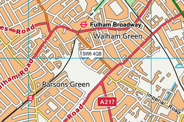 SW6 4QB map - OS VectorMap District (Ordnance Survey) SW6 4QB map - OS VectorMap District (Ordnance Survey)