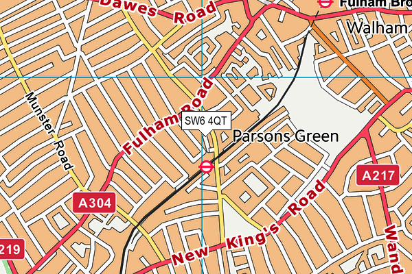 SW6 4QT map - OS VectorMap District (Ordnance Survey) SW6 4QT map - OS VectorMap District (Ordnance Survey)