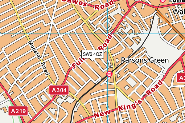 SW6 4QZ map - OS VectorMap District (Ordnance Survey) SW6 4QZ map - OS VectorMap District (Ordnance Survey)