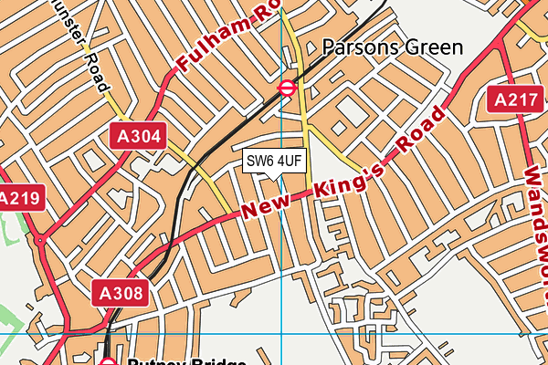 SW6 4UF map - OS VectorMap District (Ordnance Survey) SW6 4UF map - OS VectorMap District (Ordnance Survey)