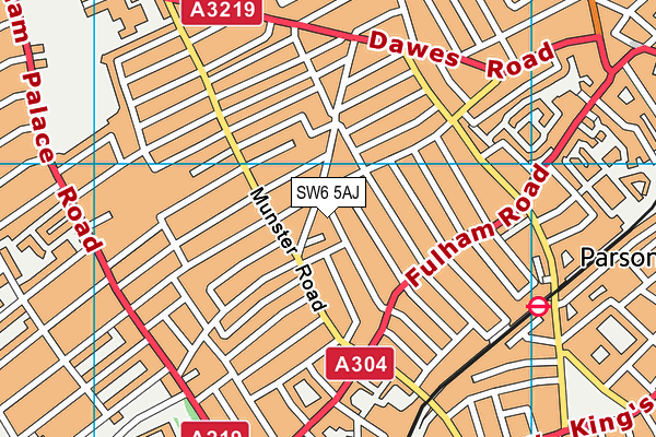 SW6 5AJ map - OS VectorMap District (Ordnance Survey) SW6 5AJ map - OS VectorMap District (Ordnance Survey)