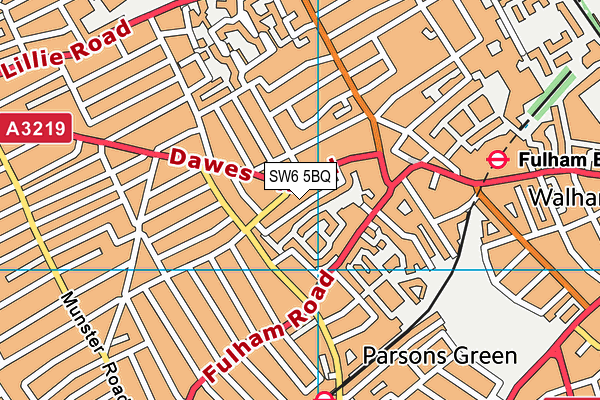 SW6 5BQ map - OS VectorMap District (Ordnance Survey)