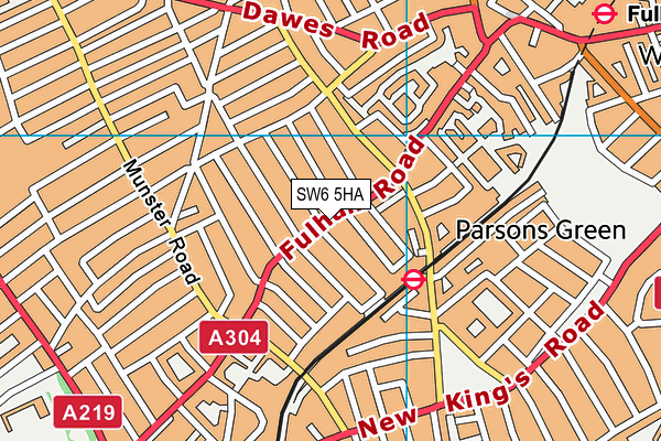 SW6 5HA map - OS VectorMap District (Ordnance Survey)