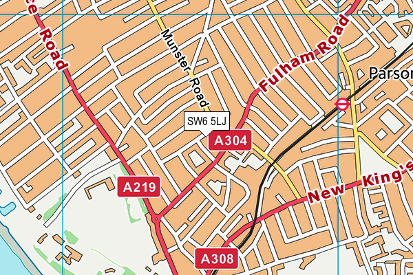SW6 5LJ map - OS VectorMap District (Ordnance Survey) SW6 5LJ map - OS VectorMap District (Ordnance Survey)