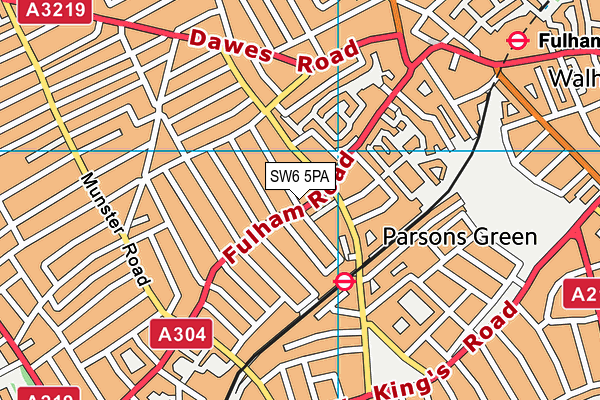SW6 5PA map - OS VectorMap District (Ordnance Survey)