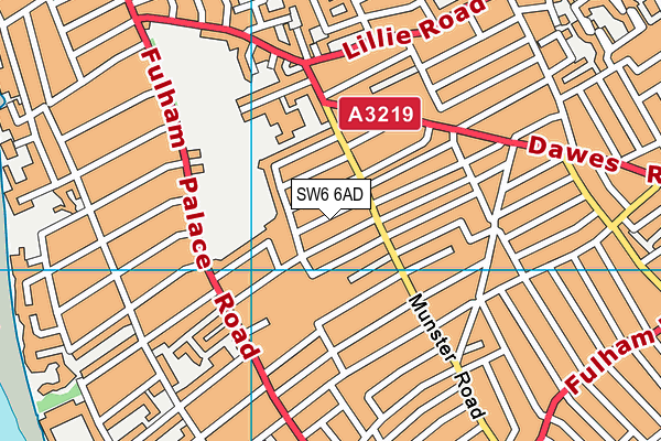 SW6 6AD map - OS VectorMap District (Ordnance Survey)
