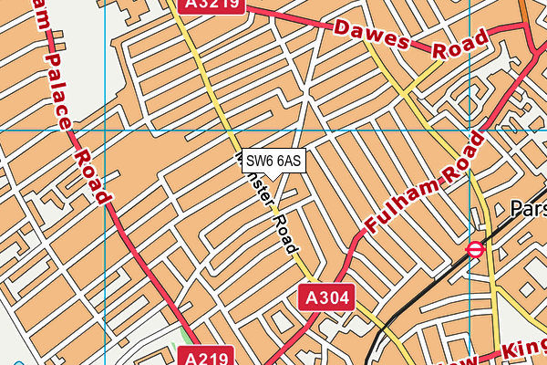 SW6 6AS map - OS VectorMap District (Ordnance Survey)