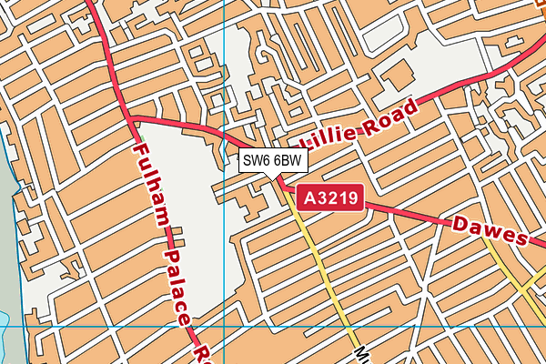 SW6 6BW map - OS VectorMap District (Ordnance Survey) SW6 6BW map - OS VectorMap District (Ordnance Survey)