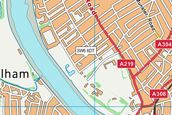 SW6 6DT map - OS VectorMap District (Ordnance Survey) SW6 6DT map - OS VectorMap District (Ordnance Survey)