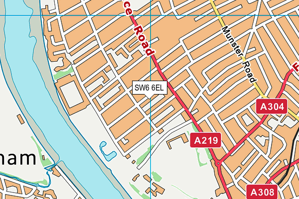 SW6 6EL map - OS VectorMap District (Ordnance Survey)