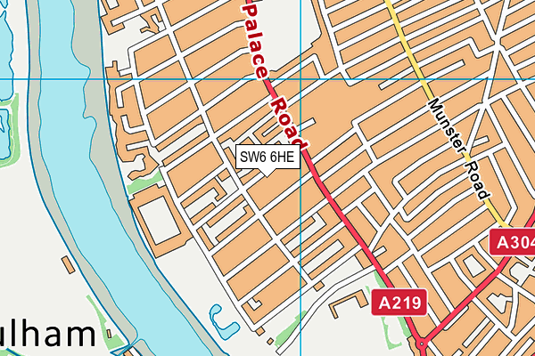 SW6 6HE map - OS VectorMap District (Ordnance Survey) SW6 6HE map - OS VectorMap District (Ordnance Survey)