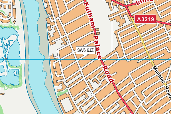 SW6 6JZ map - OS VectorMap District (Ordnance Survey) SW6 6JZ map - OS VectorMap District (Ordnance Survey)