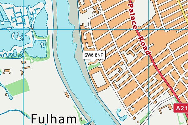 SW6 6NP map - OS VectorMap District (Ordnance Survey)
