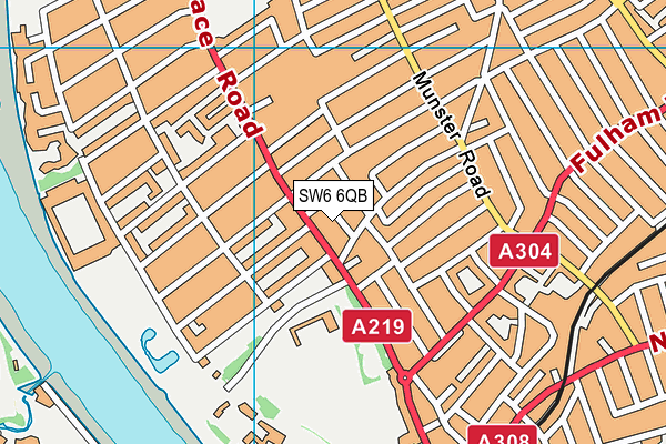 SW6 6QB map - OS VectorMap District (Ordnance Survey) SW6 6QB map - OS VectorMap District (Ordnance Survey)