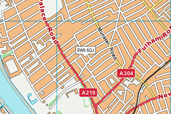 SW6 6QJ map - OS VectorMap District (Ordnance Survey) SW6 6QJ map - OS VectorMap District (Ordnance Survey)